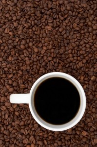 coffee beans and brewed